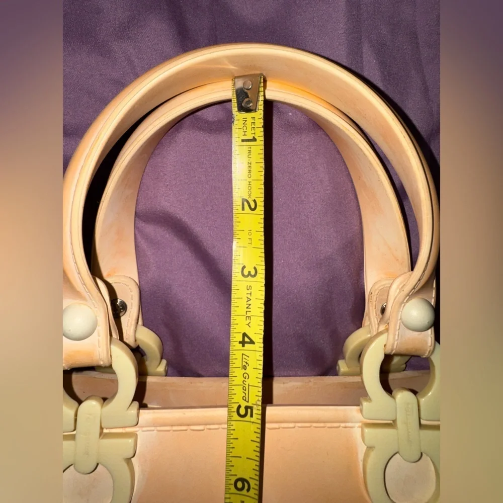 Salvatore Ferragamo Gancini Rubber Bucket Bag – Peach Pastel – Made in Italy